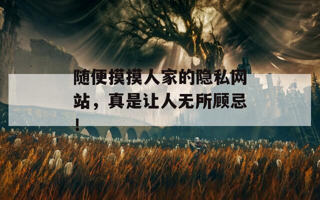 随便摸摸人家的隐私网站，真是让人无所顾忌！
