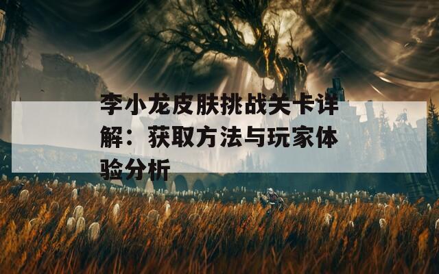 李小龙皮肤挑战关卡详解：获取方法与玩家体验分析