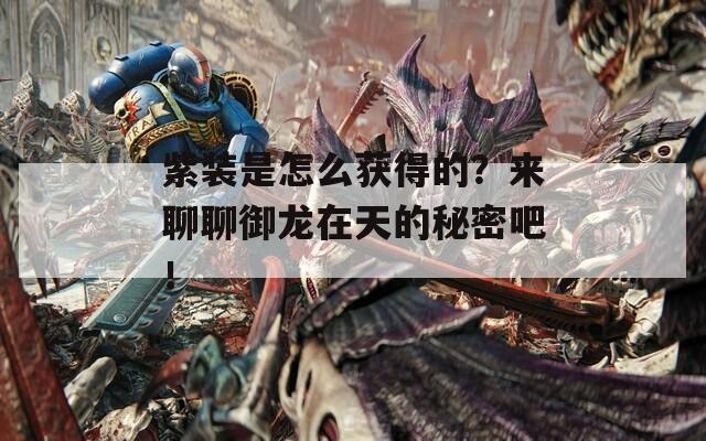紫装是怎么获得的？来聊聊御龙在天的秘密吧！