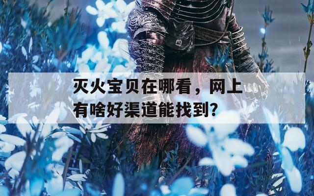 灭火宝贝在哪看，网上有啥好渠道能找到？