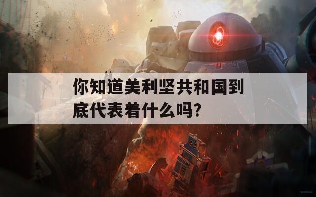 你知道美利坚共和国到底代表着什么吗？