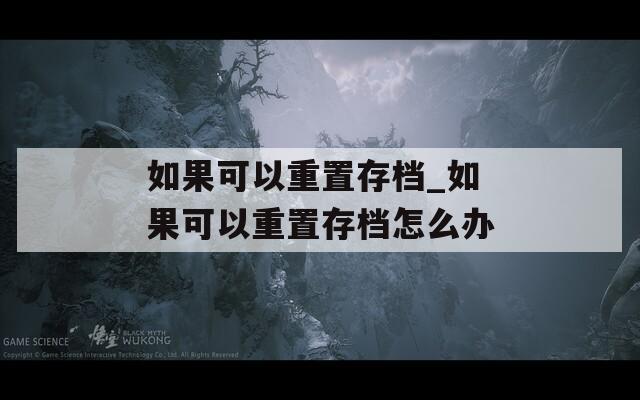 如果可以重置存档_如果可以重置存档怎么办